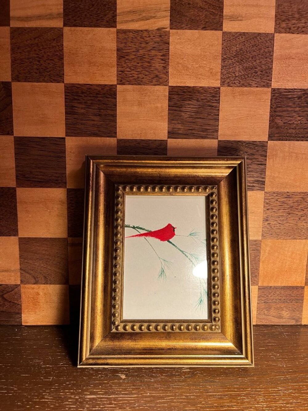 Framed Painted Cardinal Picture A1189